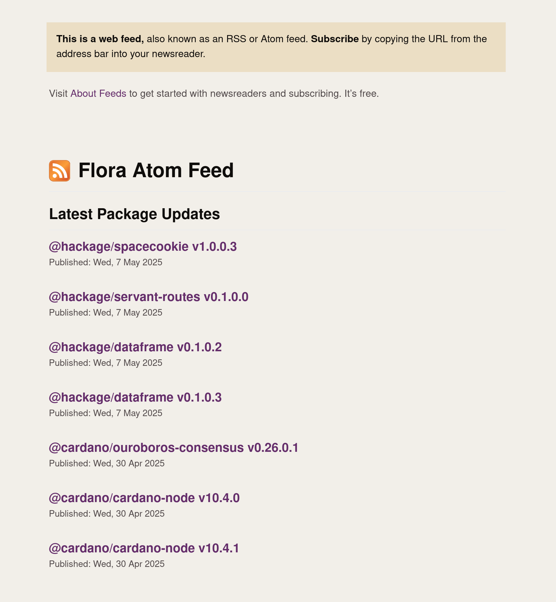 screenshot of the feed